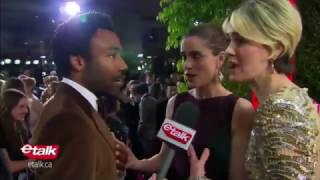 Donald Glover Encounters His 'Biggest Fan' on the Golden Globes Red Carpet 2017