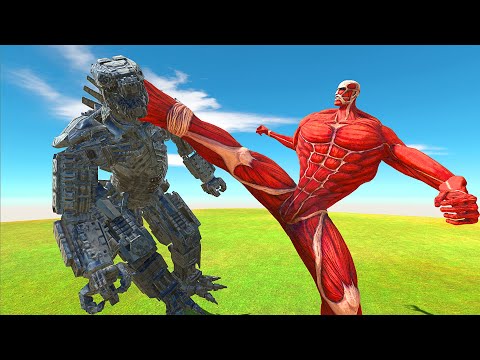 COLOSSAL TITAN VS MECHA GODZILLA - Animal Revolt Battle Simulator