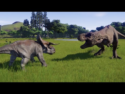 Nasutoceratops VS All Large Carnivores - Jurassic World Evolution