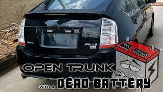 How To Manually Open Trunk Hatch Toyota Prius Gen2 (2004-2009) - With Dead Battery