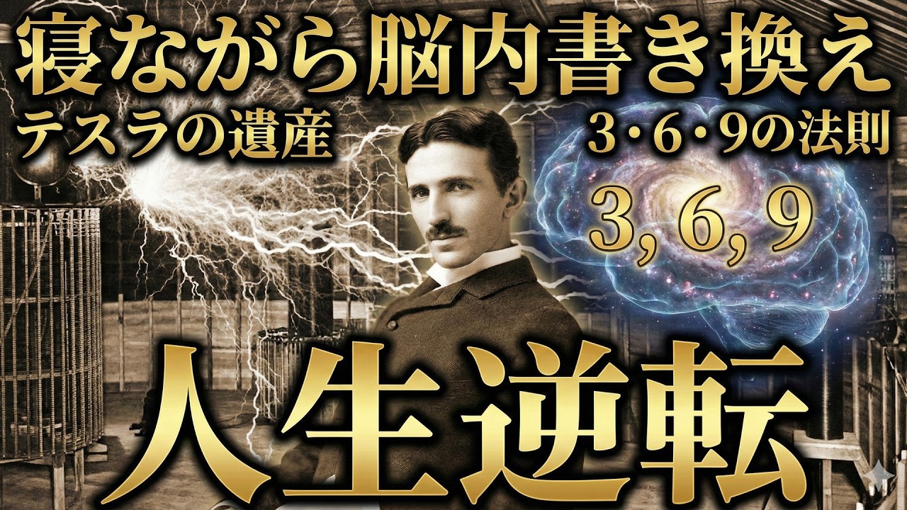 寝ながら聞くだけ。テスラが密かに使い続けた「睡眠中の脳内書き換え」で人生を逆転させる方法～親愛なる友へ贈る、眠りながら人生を反転させる周波数の旅～【ニコラ・テスラ】睡眠/528Hz/成功哲学/偉人