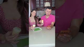 Ice cream with green topping