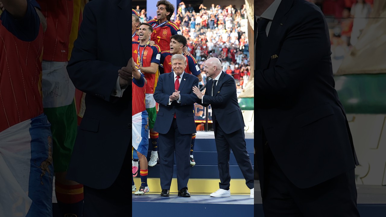 Video: Trump joins Infantino for World Cup trophy presentation as Spain defeats Argentina