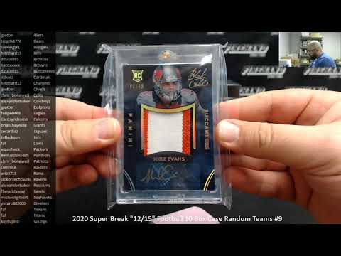 6/12/2020 2020 Super Break "12/15" Football 10 Box Case Random Teams #9