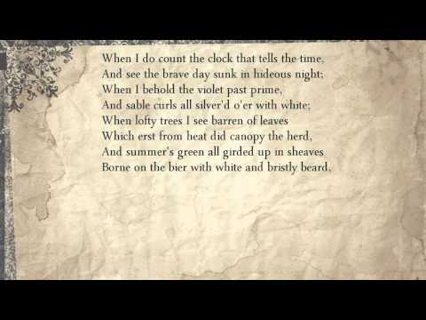 Shakespeare sonnets (Literature/Poetry) Sonnet 12: When I do count the clock that tells the time