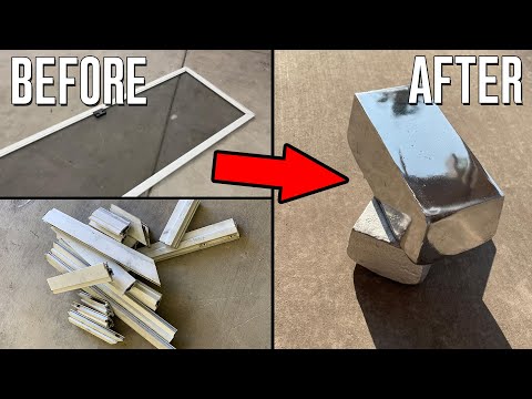 Scrap Screen Door Meltdown - Melting Aluminum At Home | Mirror Polished Ingot