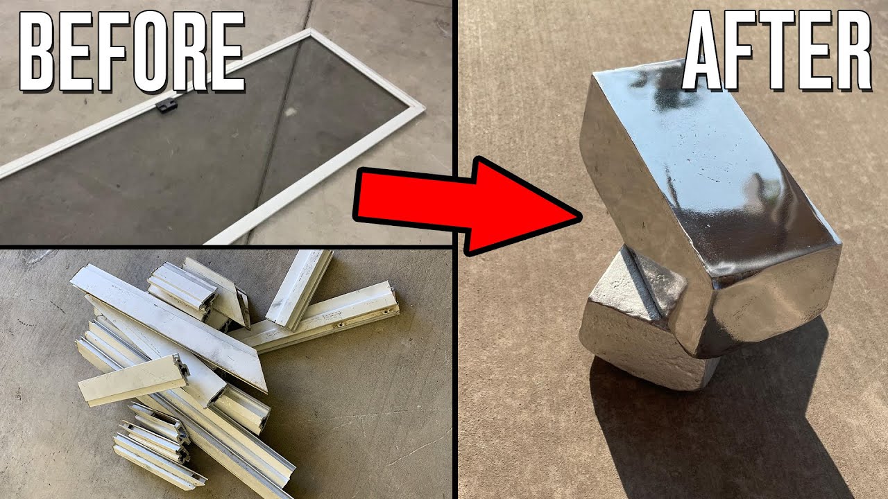 Scrap Screen Door Meltdown - Melting Aluminum At Home | Mirror Polished Ingot
