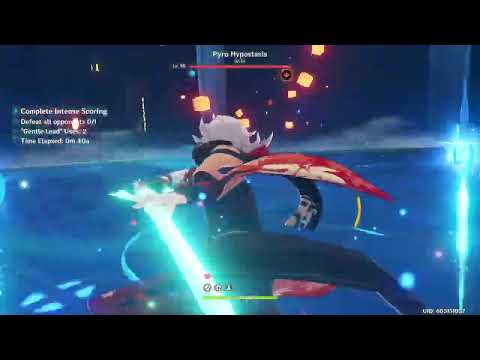 Genshin Impact Nilou Team destroying Blazing Hearth Cube in 13 Sec (Hypostatic Symphony Cube Event)