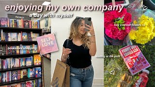 ENJOYING MY OWN COMPANY: a day with myself, bookstore vlog, & self care!💌