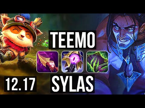 TEEMO vs SYLAS (TOP) | 7 solo kills, Rank 7 Teemo, 500+ games, 14/3/3 | KR Master | 12.17