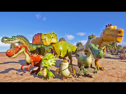 Carnivores Galore Gigantosaurus, T-Rex, Spinosaurus Adventure, Battle and Ramble in Jurassic World