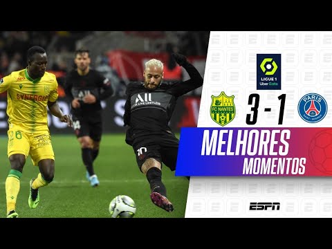 Gols e lances de Nantes x PSG