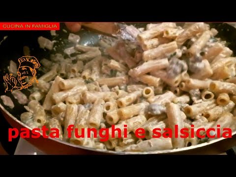 pasta funghi e salsiccia ricetta semplice e veloce 😋😋😋
