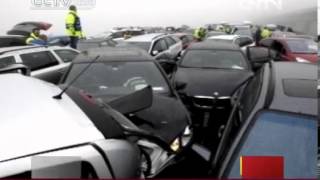 Massive pileup on Swiss highway