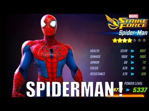 Marvel Strike Force - EPIC 4 Star Spiderman Rank Up + Tier 7 Gear! - Marvel Strike Force Gameplay