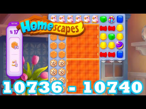 Homescapes Level 10736 - 10740 HD 3 - match puzzle Gameplay | android | IOS | 10737 | 10738 | 10739