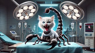 Kitten's horrifying transformation to insect parasite🦠 after dirty ice cream🍨🙀 #ai #catlover #ai