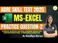 ADRE Computer Skill Test 2 MS Excel Part Computer Skilltest Skills Msword Adre Excel