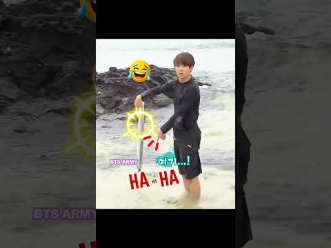 Jungkook's Bare-Hand Fishing Skills Shocked Everyone! 🤯🐟 #bts #jungkook #shortsfeed