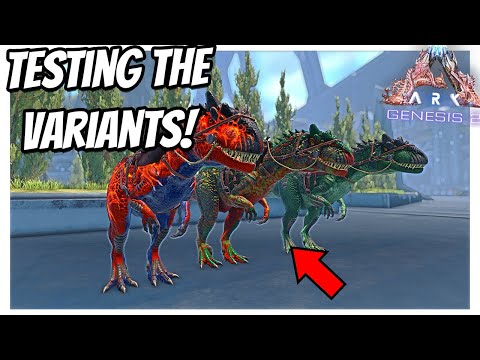EFFECTS OF MUTAGEN AND TESTING THE R-VARIANTS AND NORMAL DINOS IN ARK GENESIS 2! || Ark Survival!