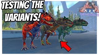 EFFECTS OF MUTAGEN AND TESTING THE R-VARIANTS AND NORMAL DINOS IN ARK GENESIS 2! || Ark Survival!
