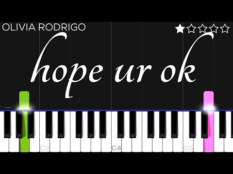 Olivia Rodrigo - hope ur ok | EASY Piano Tutorial