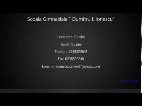 Scoala Gimnaziala " Dumitru I. Ionescu" Calvini