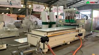 Review Chi Tiết Máy Cnc Trung Tâm 4 Đầu Holztek Bàn Hút Chân Không Pro-R4