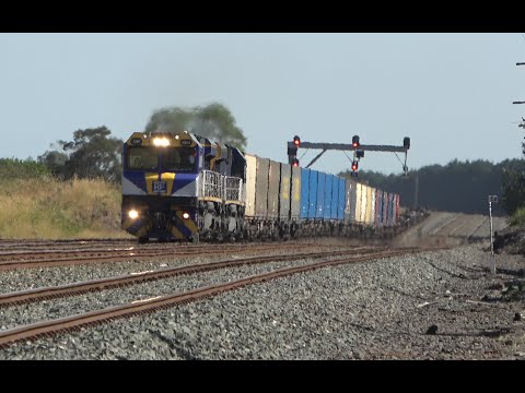6 BIG FREIGHT TRAINS on the North East Standard Gauge Line - Australian Trains