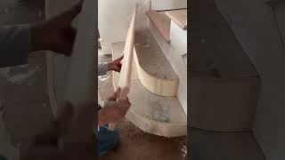 How to make Curve of stairs treads #carpentary #woodworking #woodworking  #ftpシ #tips #viralshorts