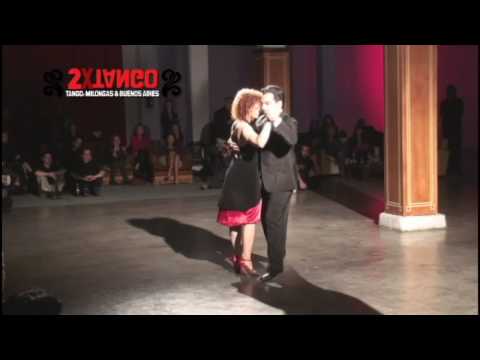  Vilma Fabiana Vega  and  Fernando Galera  are  dancing  to  the  tango  "  En Un Beso La Vida  "