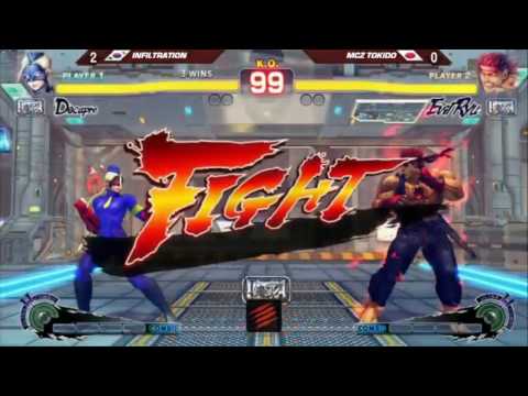 [TGS 2015] USF4 Daigo (Evil Ryu) vs. Infiltration (Decapre) at MCZ exhibition