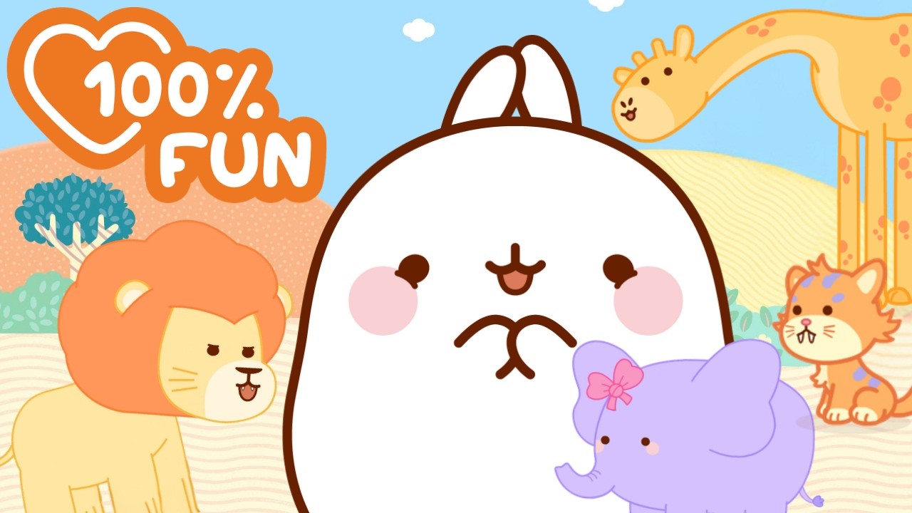 Molang Meets Adorable Wild Animals! 🐘💛 Cute animals Compilation