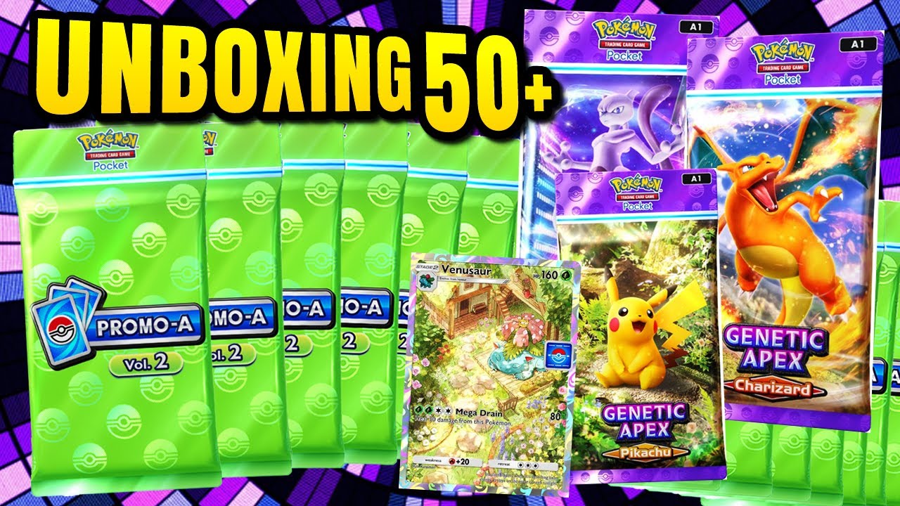 Abrindo mais de 50 pacotinhos atrás do Venusaur e Unboxing da Coleção do Pokémon TCG Pocket!
