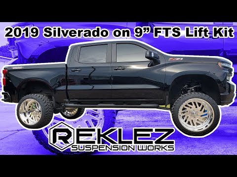 2019 Silverado Lifted TrailBoss 9" FTS Kit 24x14 American Force Wheels