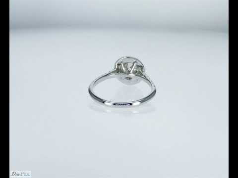 Double Halo 0.70 ct.  Round Diamond 14k White Gold Engagement Ring