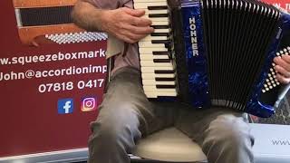 Video thumbnail for Hohner Bravo II 48 Bass Blue Silent Key Piano Accordion by SqueezeBox Marketplace