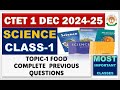 TOPIC 1 FOOD ALL PREVIOUS IMPORTANT QUESTIONS CTET SCIENCE PAPER 2 DEC 2024