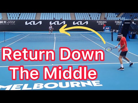 Aim Your Singles Return Of Serve Down The Middle (Tennis Strategy Tip)