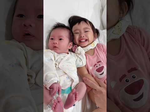 Mookie see her brother Boomie for the first time 😚#funny #shorts #newborn
