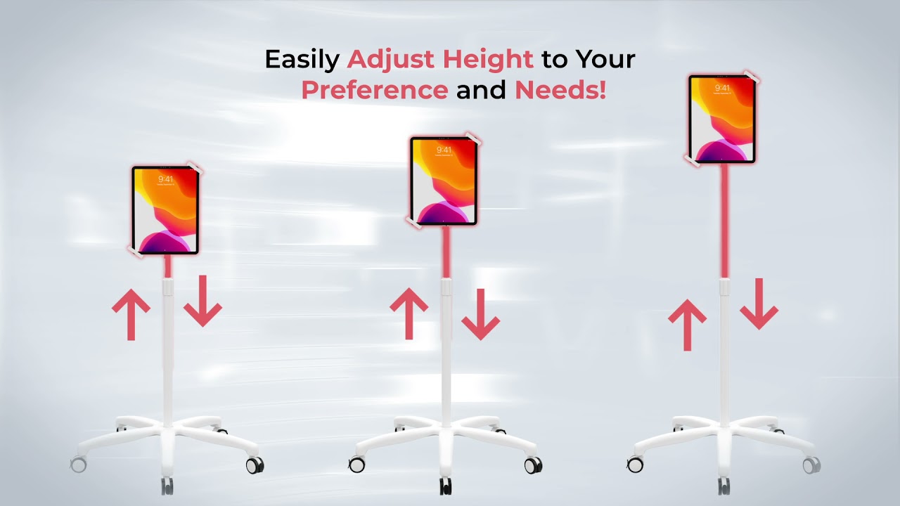 CTA Digital Heavy-Duty Medical Mobile Floor Stand (White)(PAD-SHFSW)