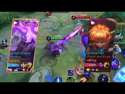 TOP GLOBAL MOSKOV VS POPOL & KUPA IN GOLD LANE! HOW TO OUTPLAY THIS ANNOYING HERO! MLBB