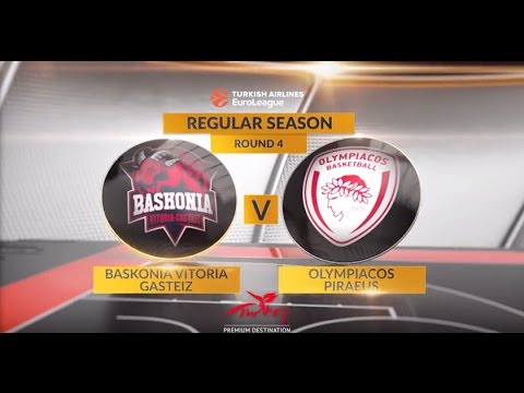 EuroLeague Highlights RS Round 4: Baskonia Vitoria Gasteiz 90-95 Olympiacos Piraeus