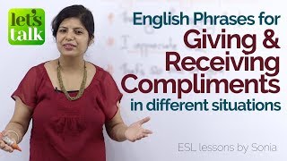 Learn English Online - Giving and receiving compliments in – Free English Lesson for beginners.