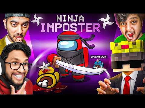 5 GUYZ AMONG US VS NINJA IMPOSTOR (500IQ GAMEPLAY)