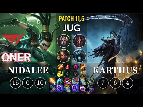 T1 Oner Nidalee vs Karthus Jungle - KR Patch 11.5