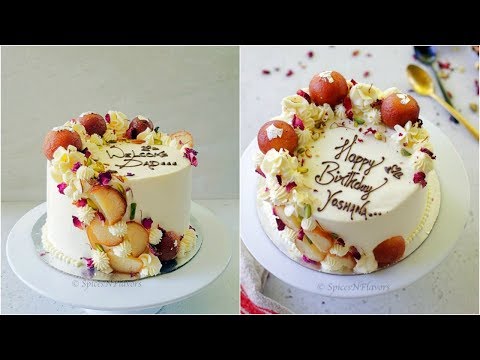 Eggless Gulab Jamun Cake recipe | Indian Fusion Cake