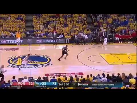 Draymond Green blocks to Noah Vonleh (Warriors vs Blazers)