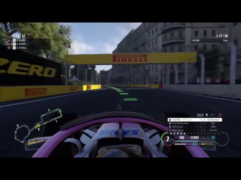 ACTION PACKED RACE - F1 2018 FORCE INDIA CAREER MODE - AZERBAIJAN S1 R4