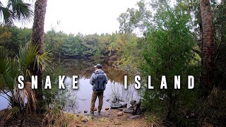 What is on SNAKE ISLAND (Exchange Club Island)